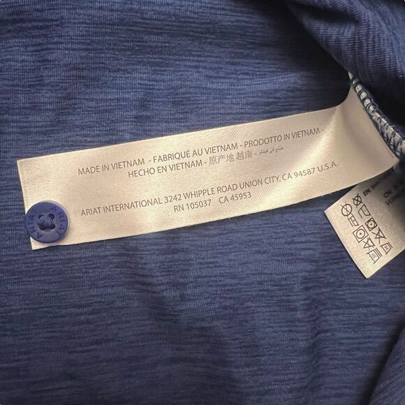 Ariat Tek Polo Shirt Mens Small Blue Charger 2.0 SS - Picture 7 of 9